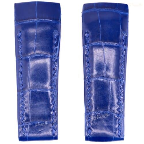 Compatible with Corum Bubble straps 24mm Electric blue Alligator